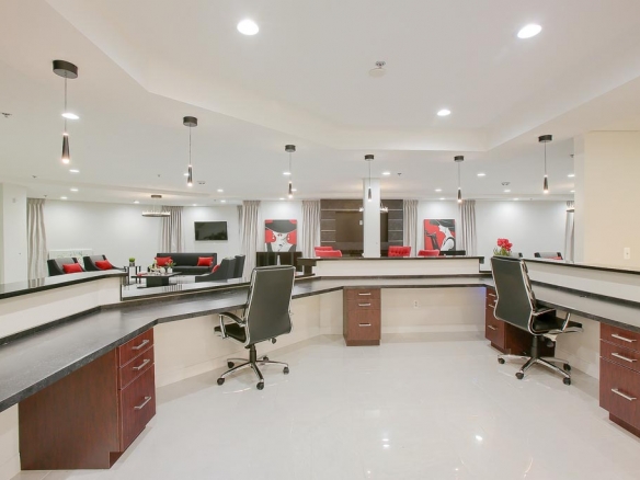 photo of a recently complete medical office reception area