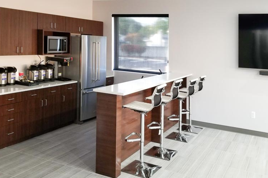 photo of a recently completed medical office break room